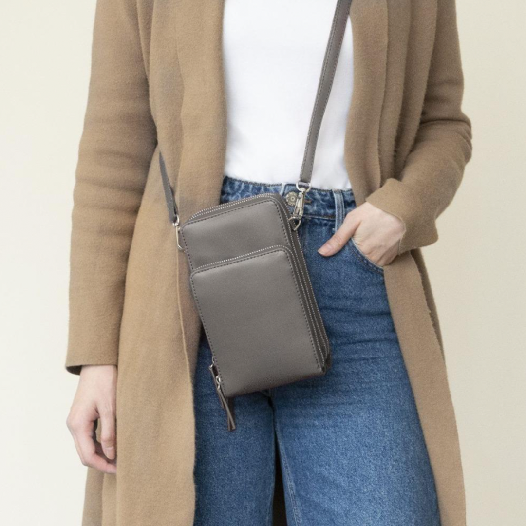 triple secure leather phone purse elegance practicality