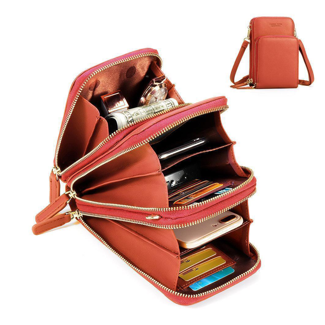 triple secure leather phone purse elegance practicality