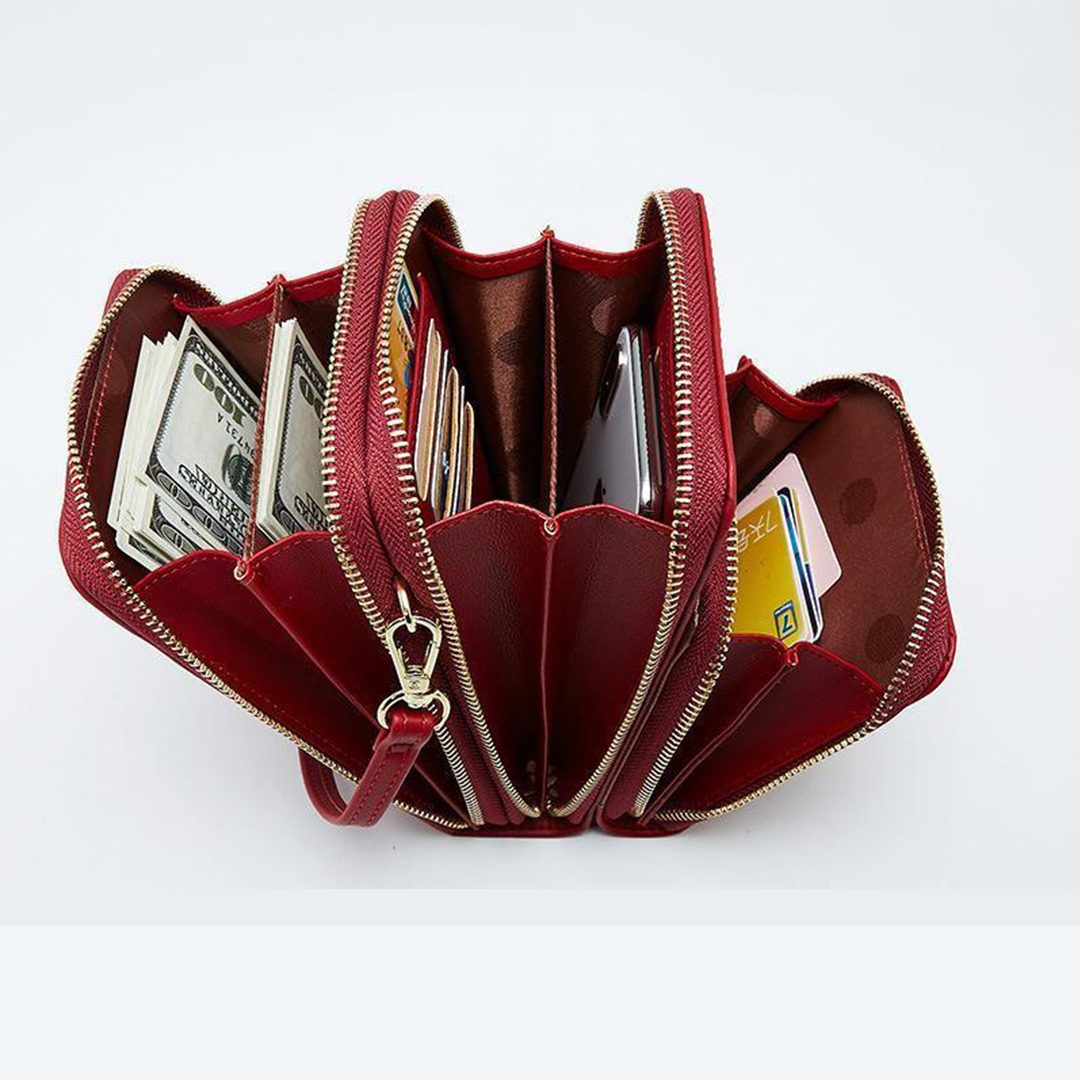 triple secure leather phone purse elegance practicality