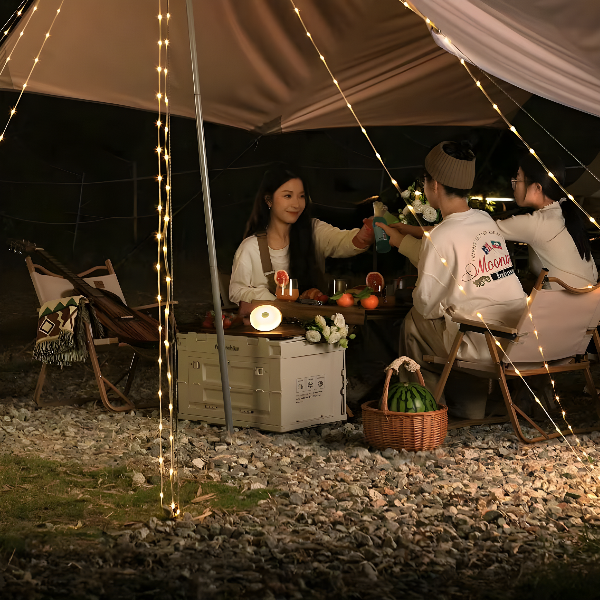 campbeam rechargeable waterproof led outdoor string lights with hooks