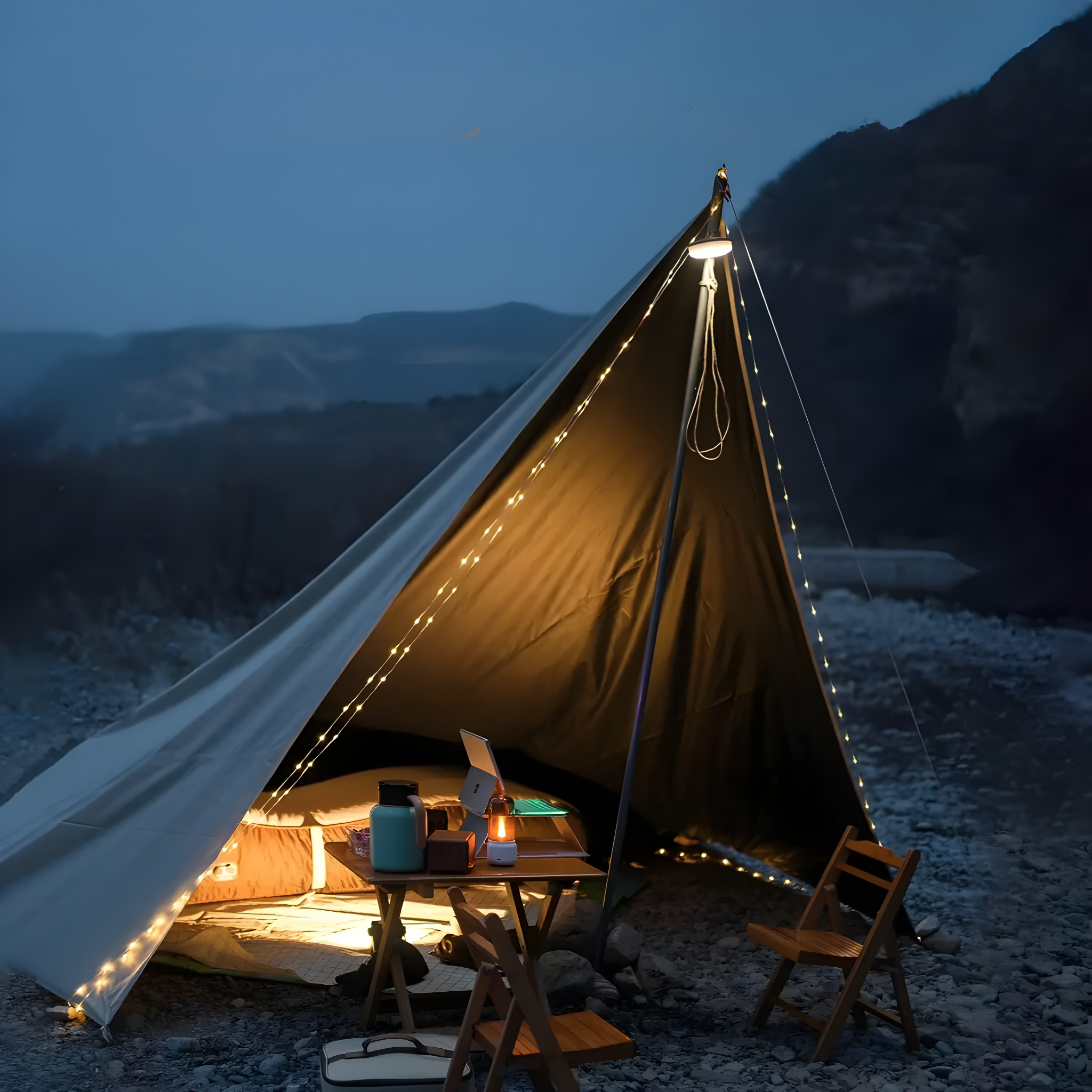 campbeam rechargeable waterproof led outdoor string lights with hooks