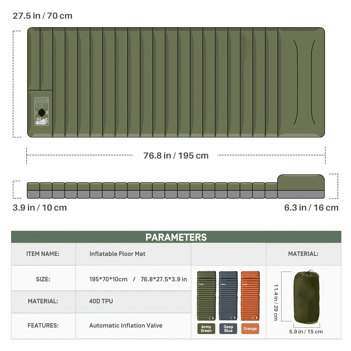 camping inflatable portable mattress