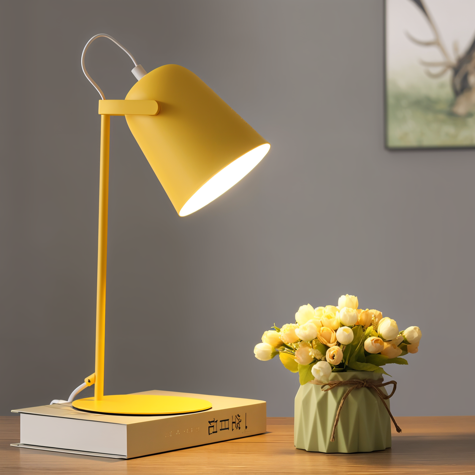 macaron yellow nordic adjustable desk lamp reading study