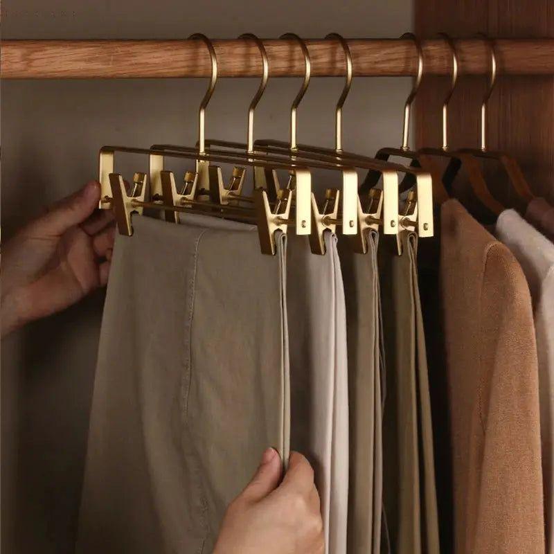 clipease elegant matte non slip trouser hangers set of five