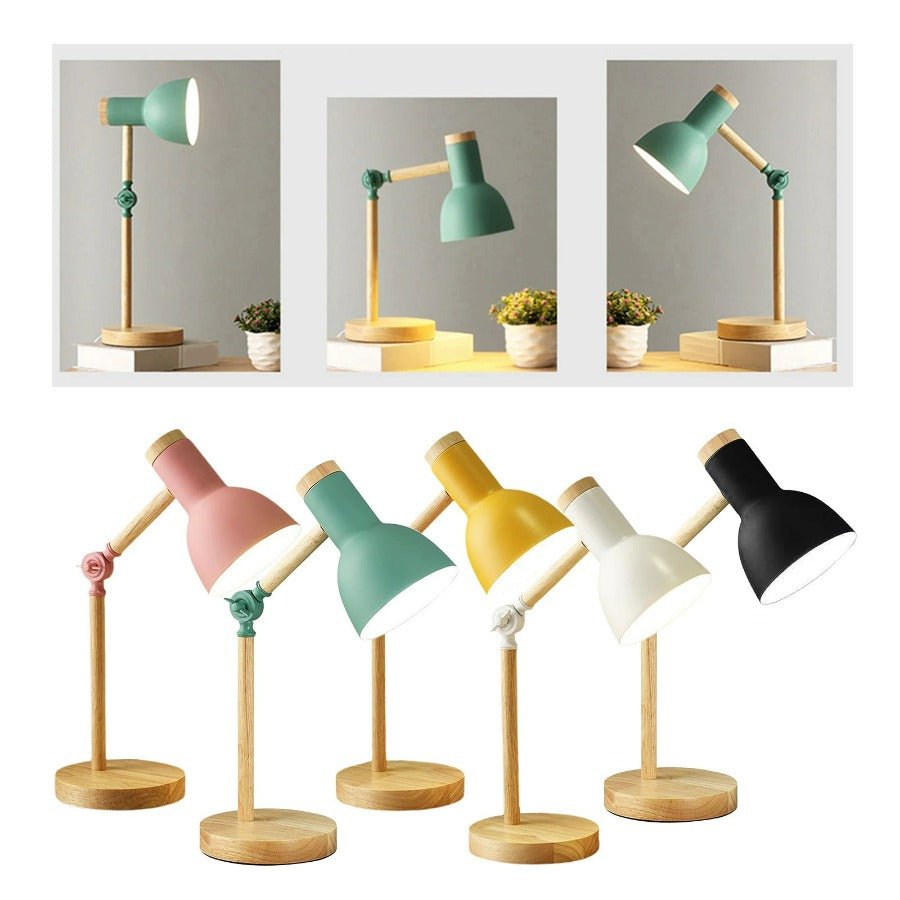 nordic glow scandinavian wood desk lamp