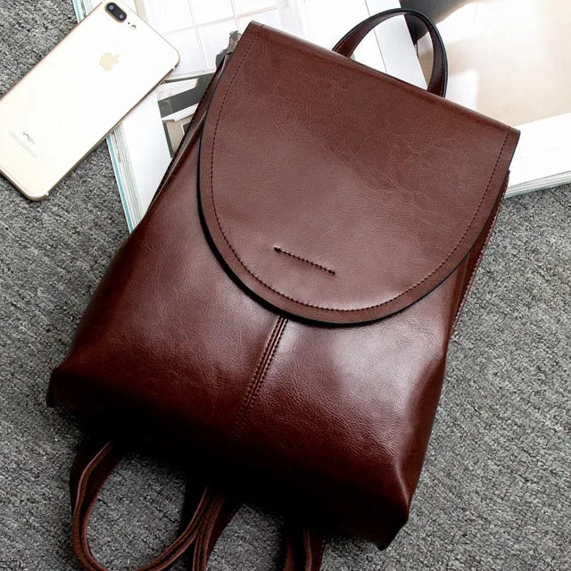 trendy leather backpack women stylish versatile durable
