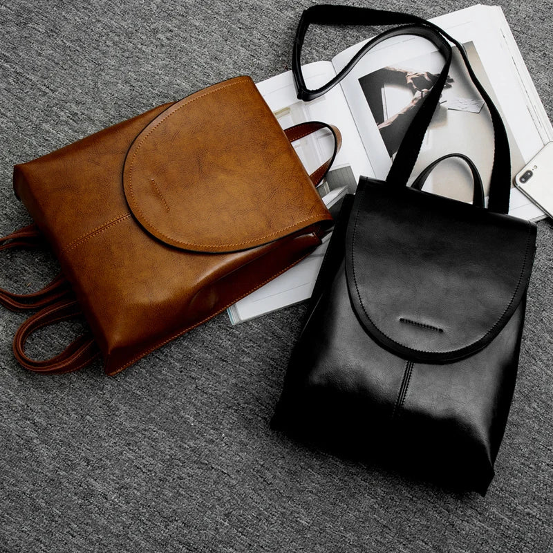trendy leather backpack women stylish versatile durable