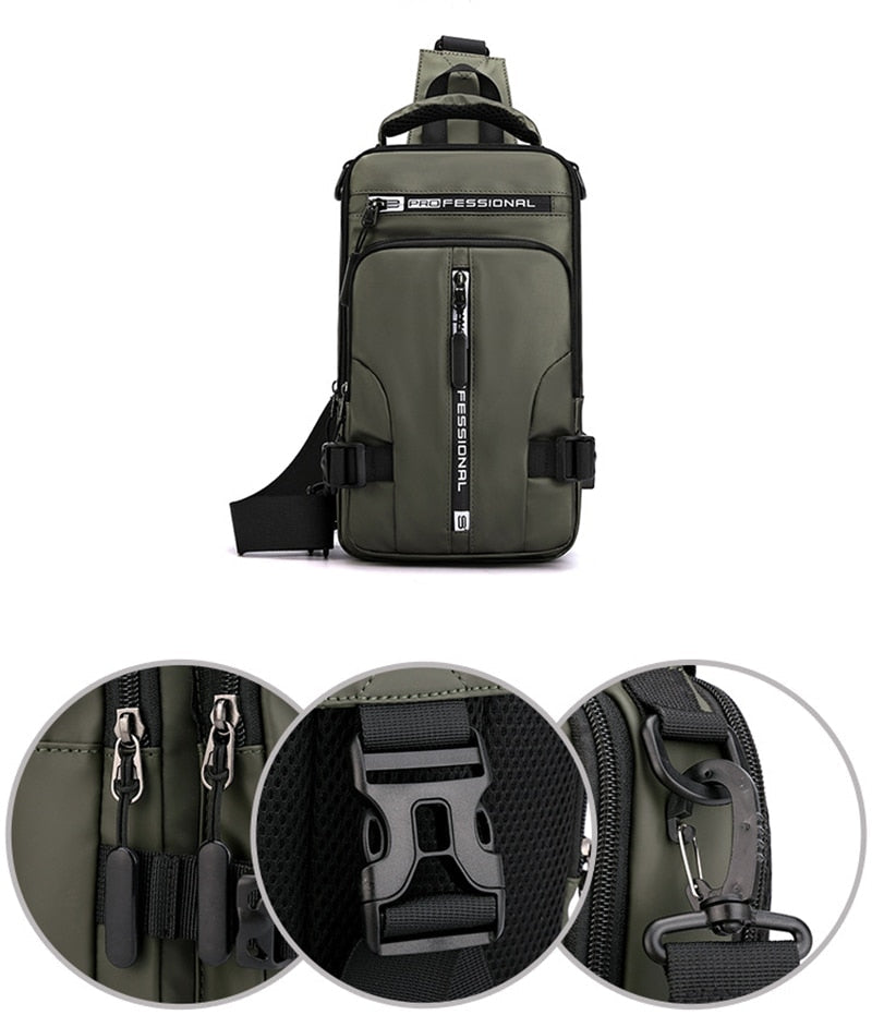 waterproof oxford crossbody bag anti theft usb charging multi pocket