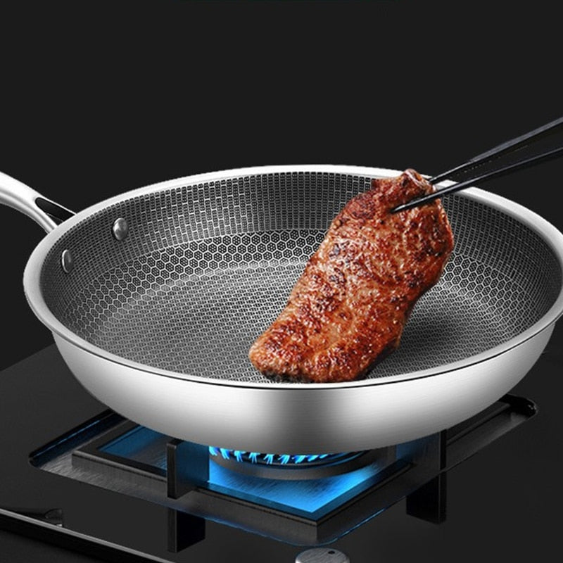 kitchen pro nonstick stainless steel frying pan scratch resistant