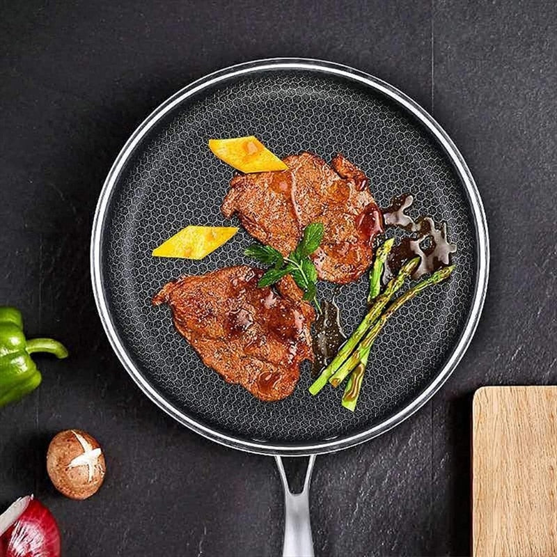 kitchen pro nonstick stainless steel frying pan scratch resistant