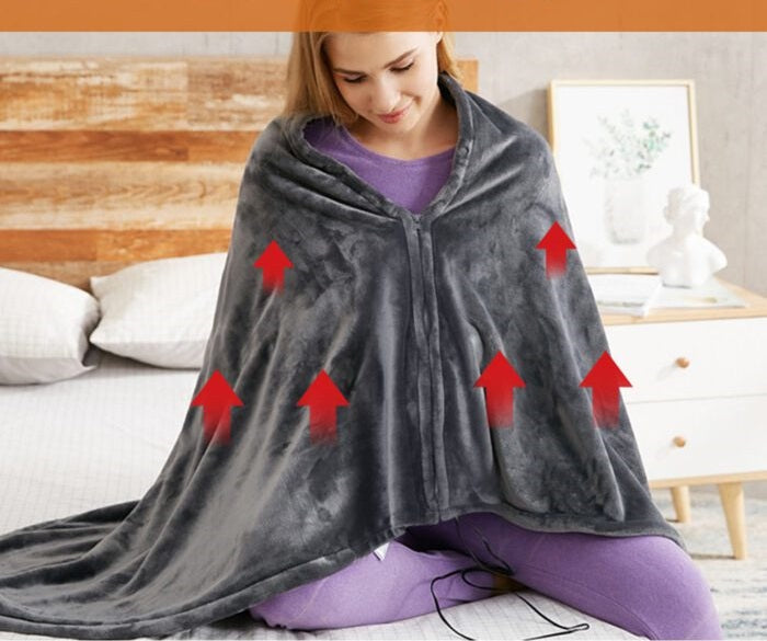 wearable electric heated throw blanket