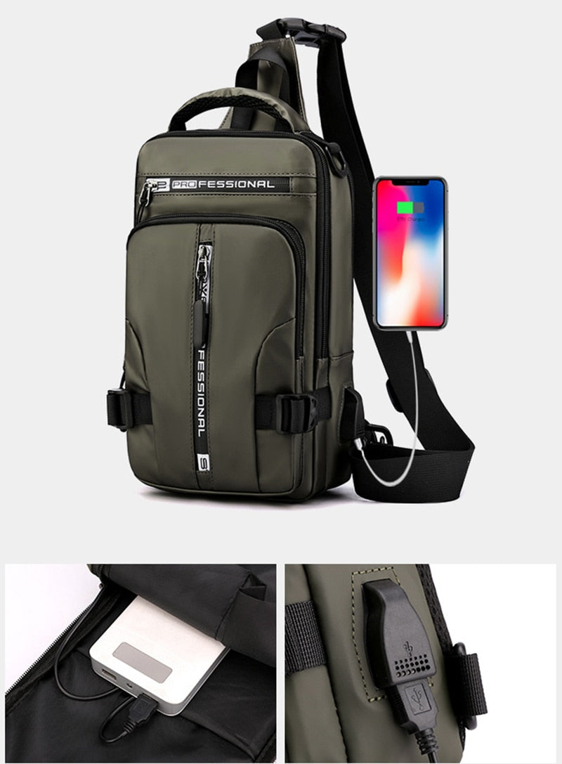 waterproof oxford crossbody bag anti theft usb charging multi pocket