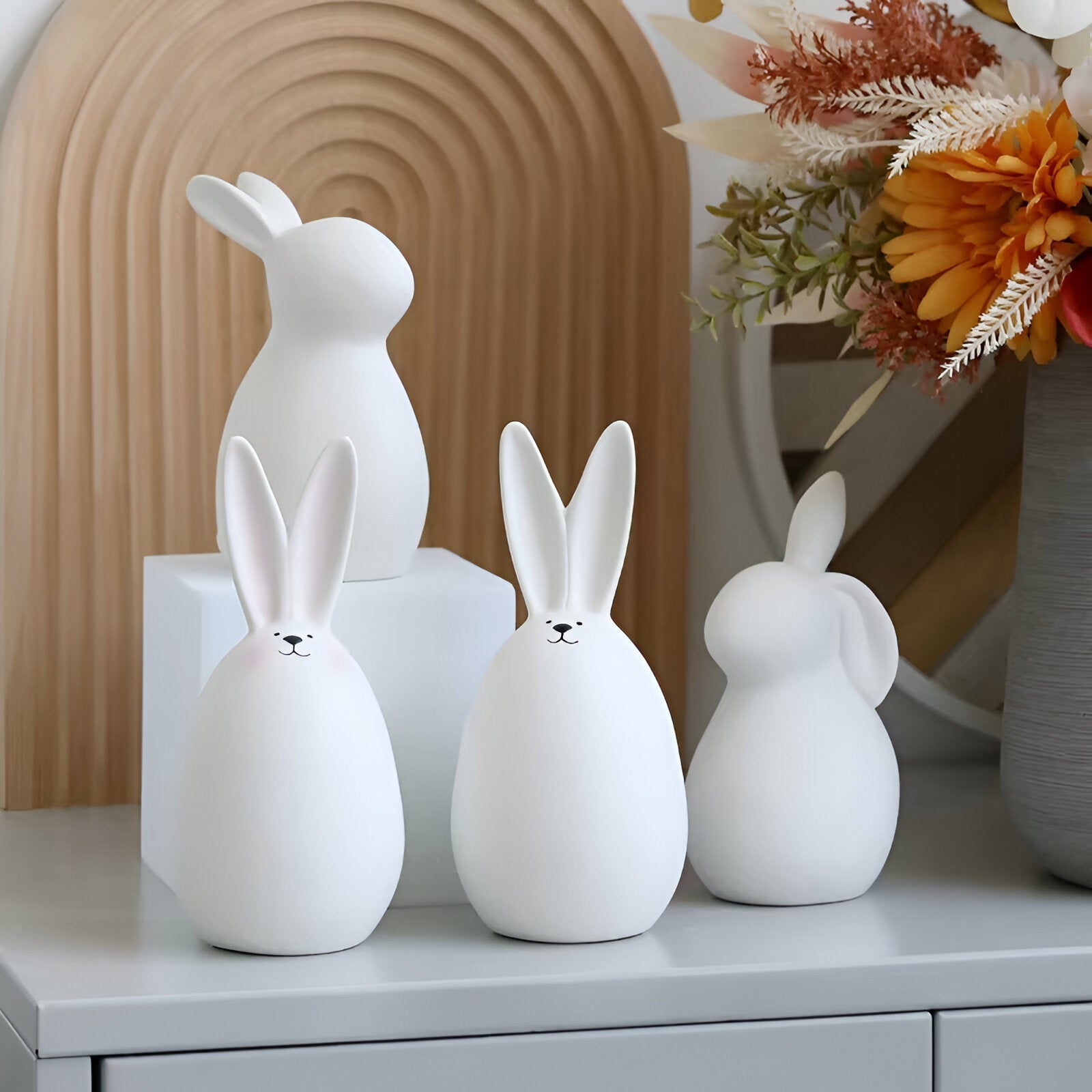 coney bliss minimalist ceramic bunny white easter figurine decor
