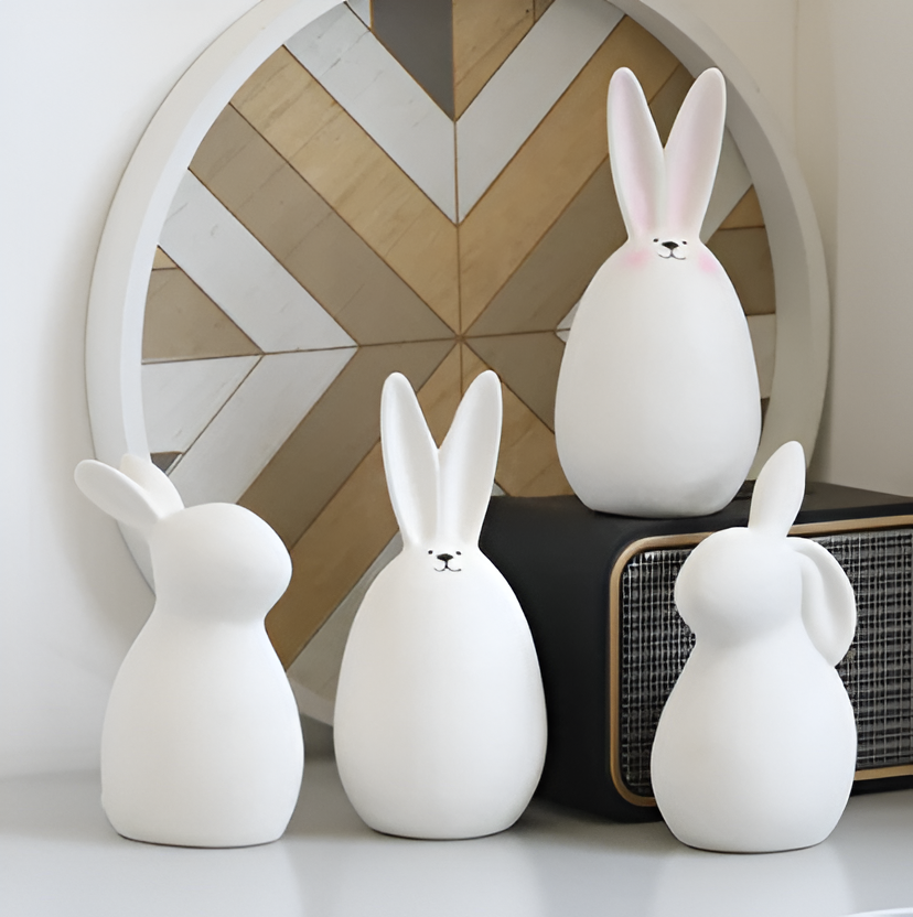 coney bliss minimalist ceramic bunny white easter figurine decor