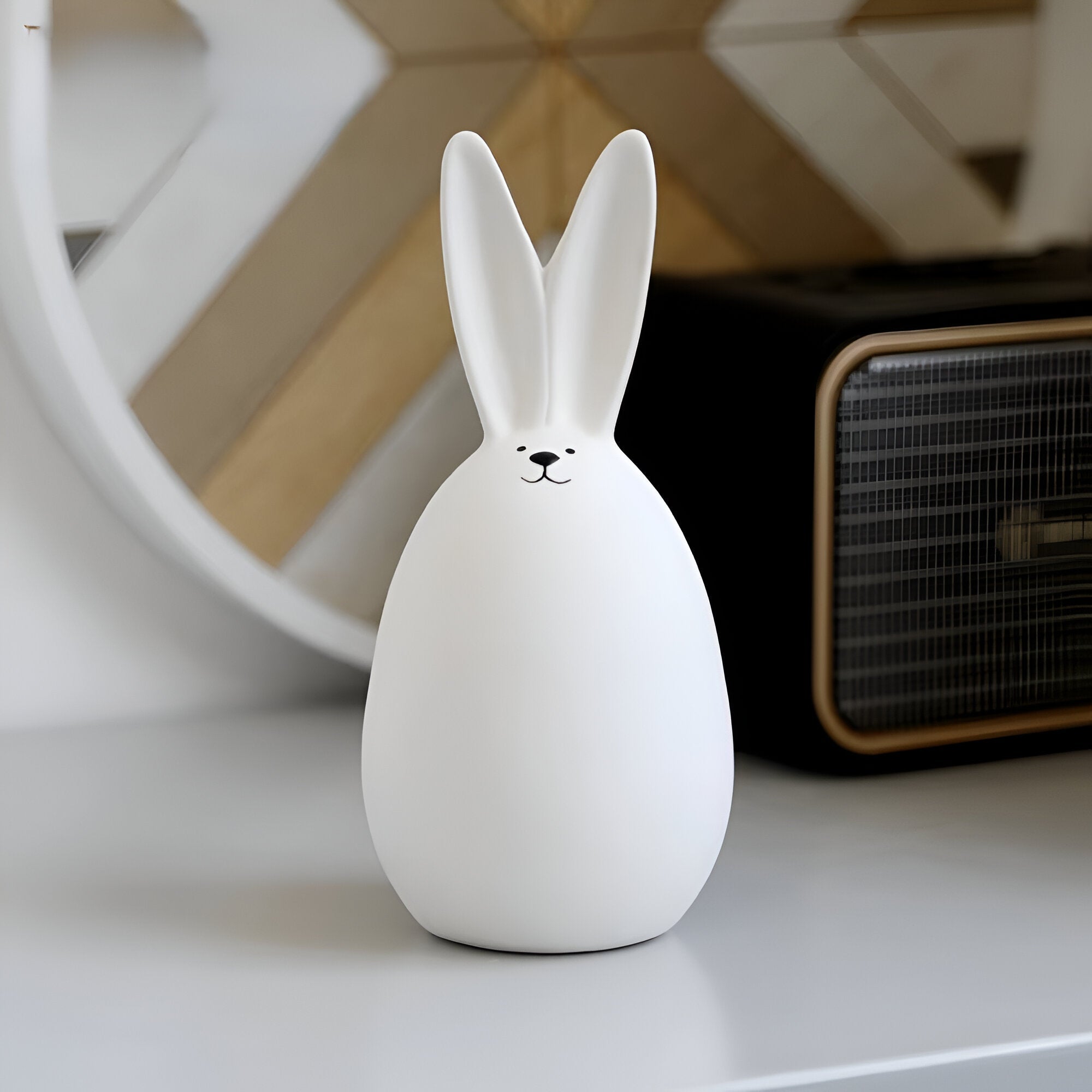 coney bliss minimalist ceramic bunny white easter figurine decor