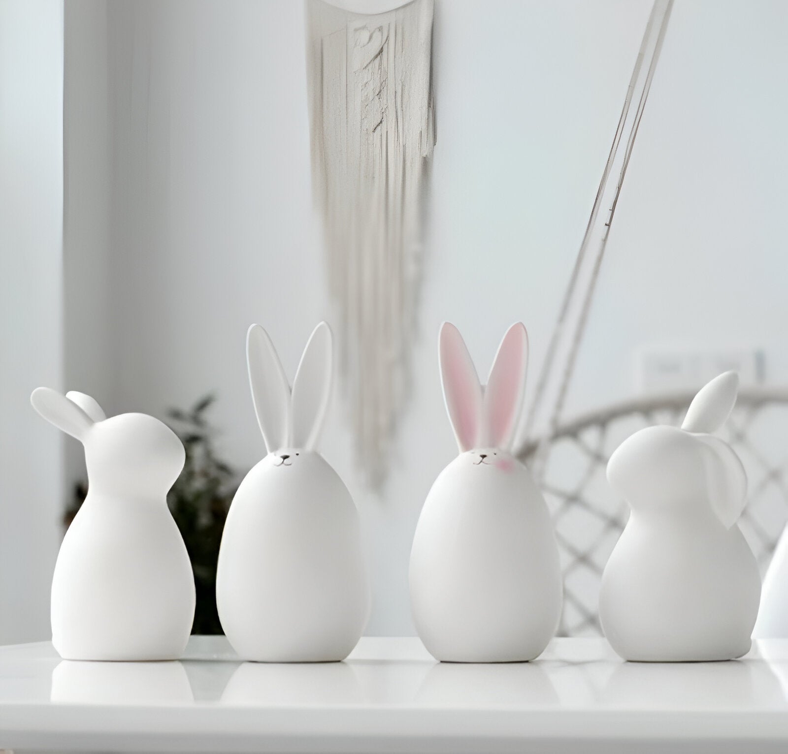 coney bliss minimalist ceramic bunny white easter figurine decor