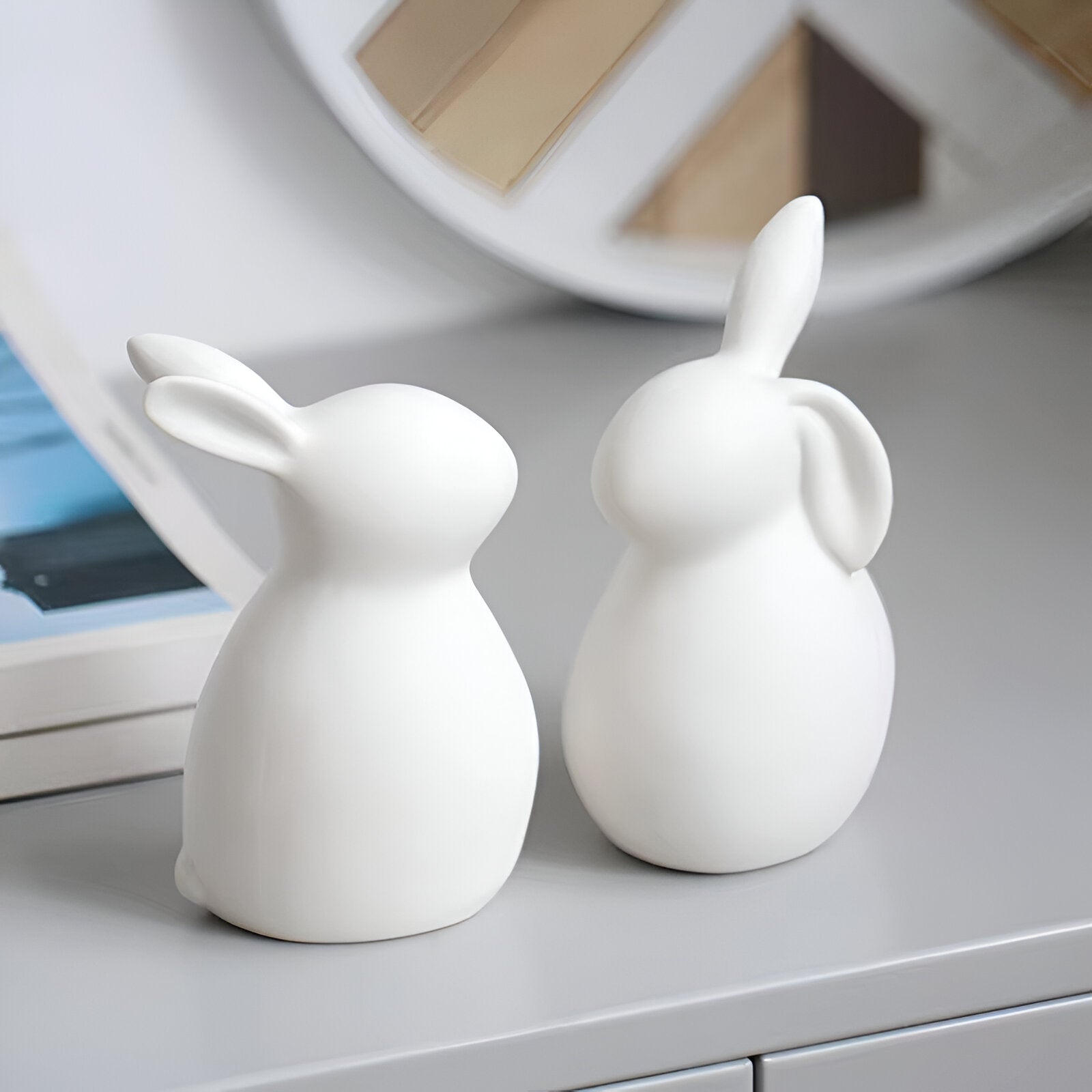 coney bliss minimalist ceramic bunny white easter figurine decor