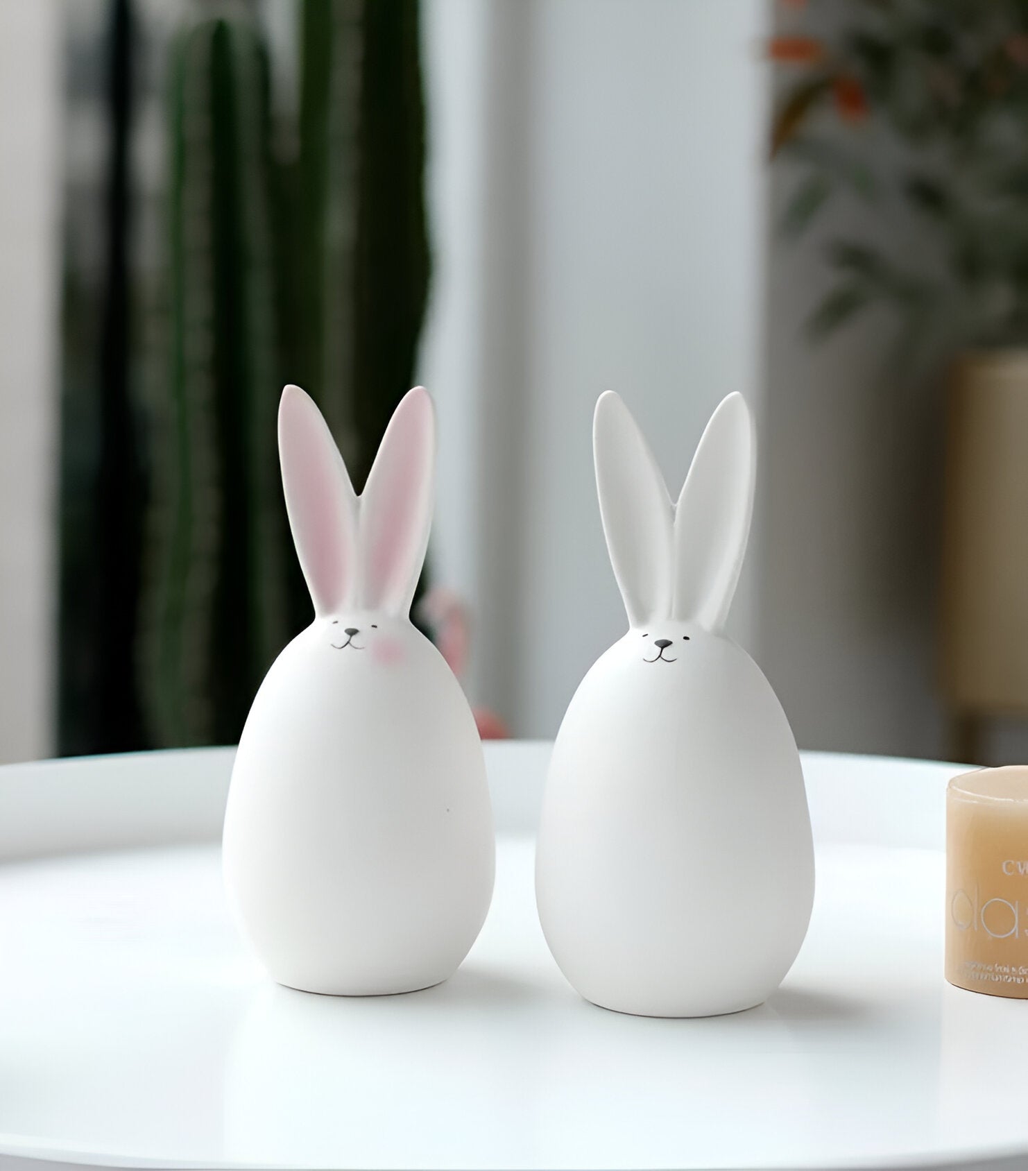coney bliss minimalist ceramic bunny white easter figurine decor