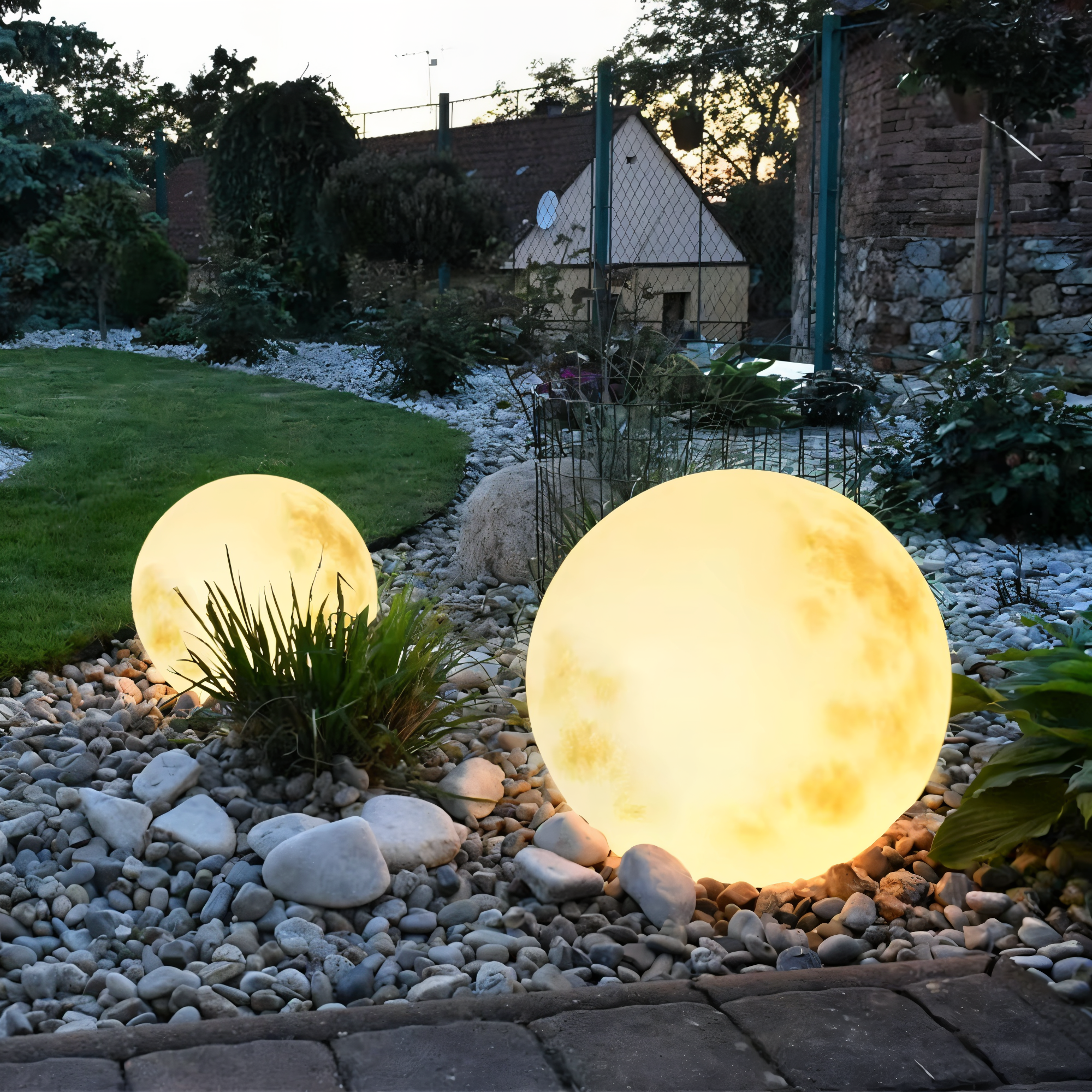 lunalumena solar garden moon light ip65 waterproof led lamp