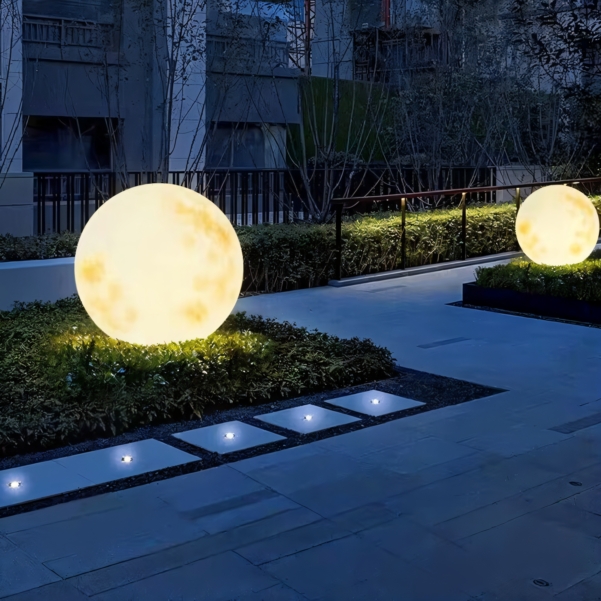 lunalumena solar garden moon light ip65 waterproof led lamp
