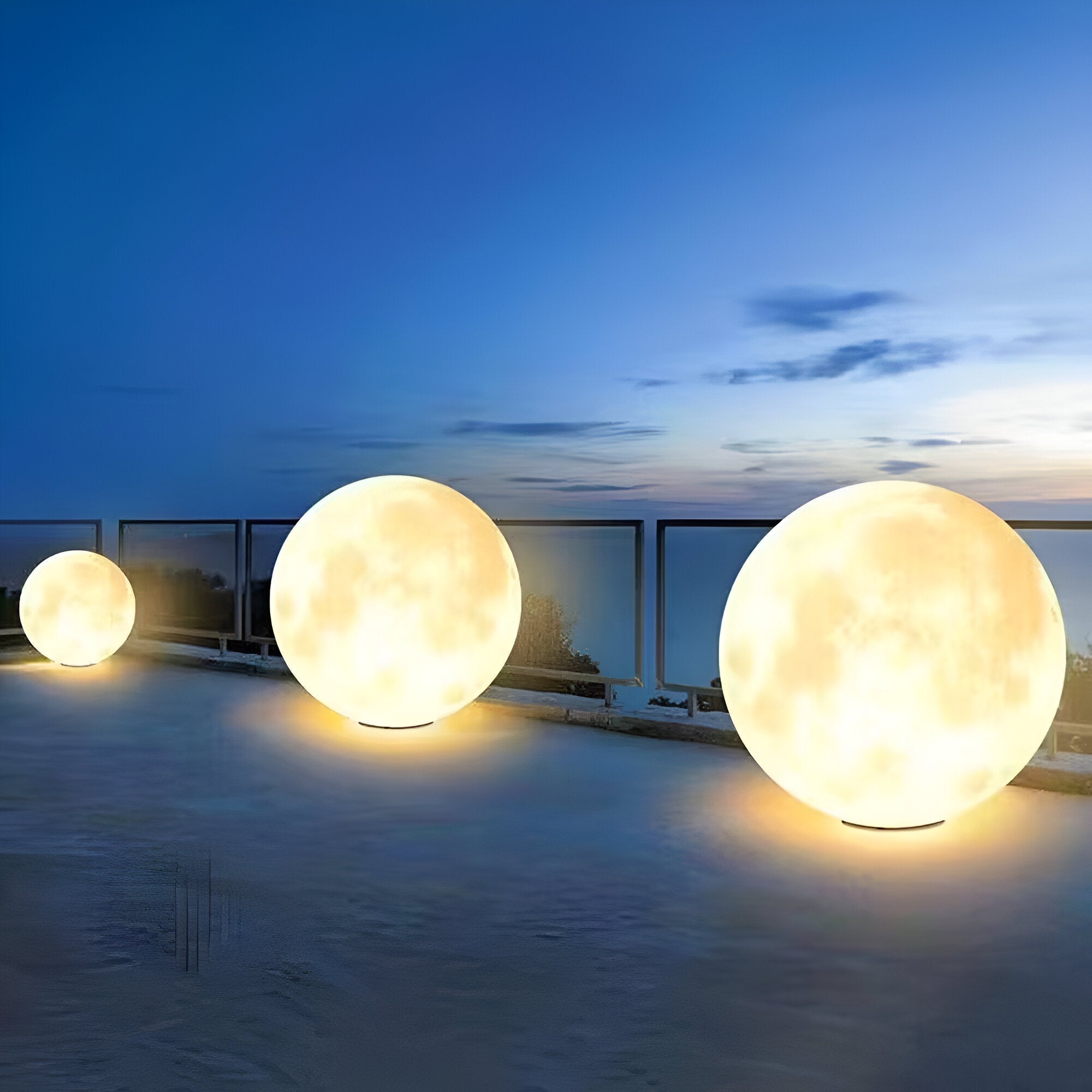 lunalumena solar garden moon light ip65 waterproof led lamp