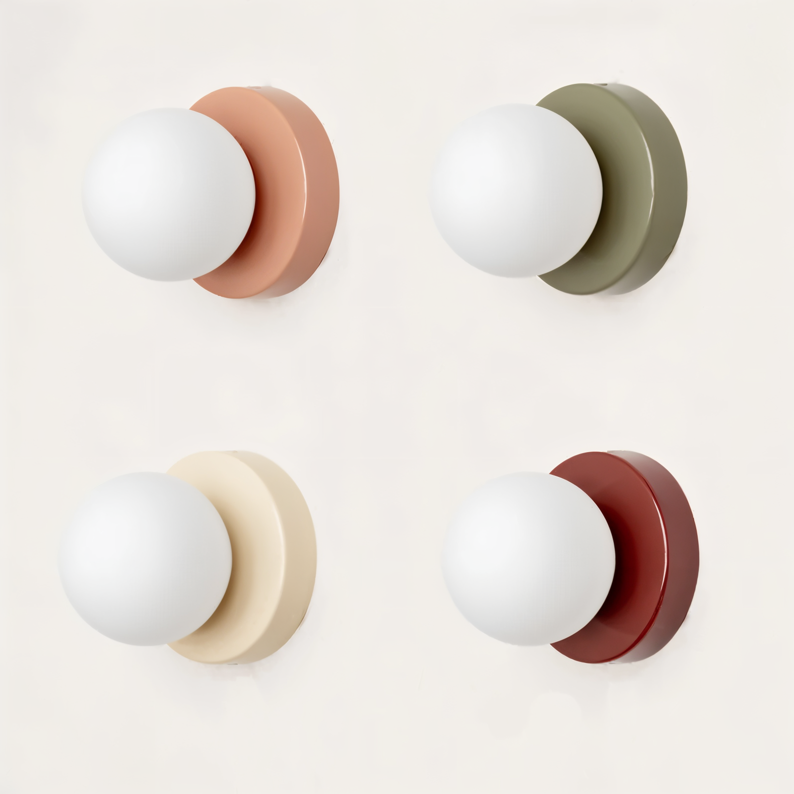 pearl pop white glass orb led wall sconce modern design