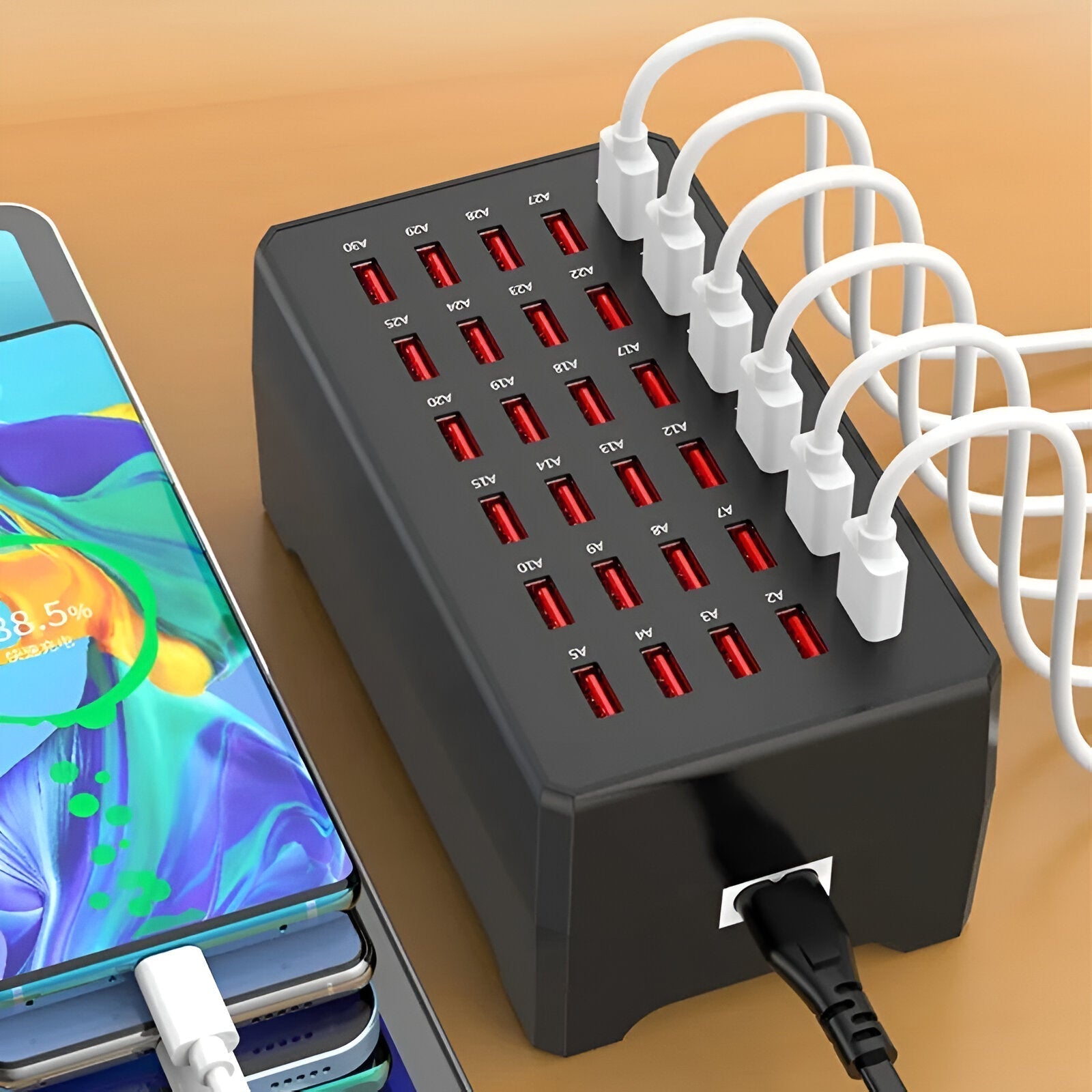 powerport pro universal multi usb charging station 30 ports 150w