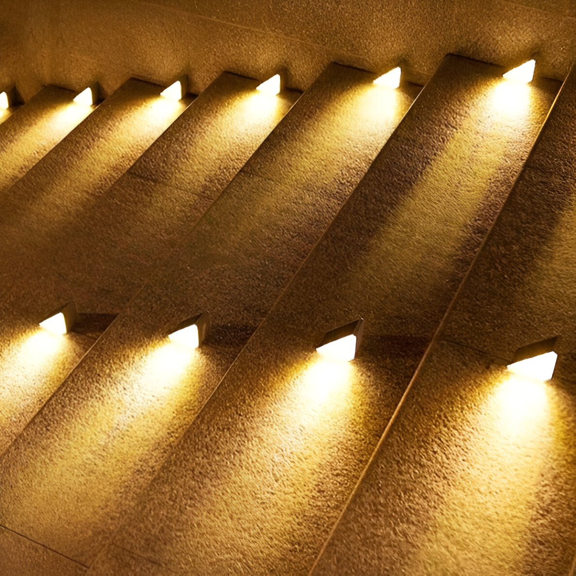 2 pack triangular solar step lights ip67 waterproof led garden lights