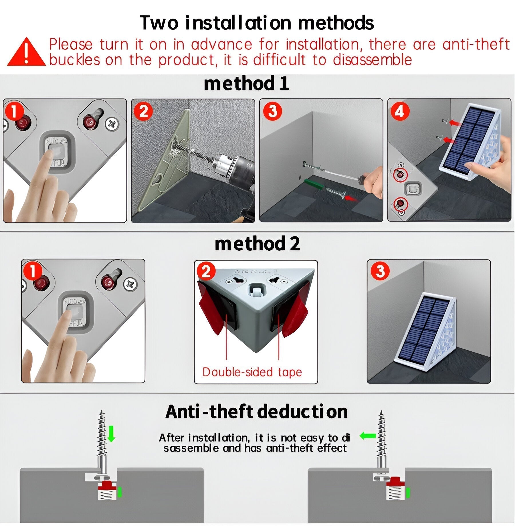 2 pack triangular solar step lights ip67 waterproof led garden lights