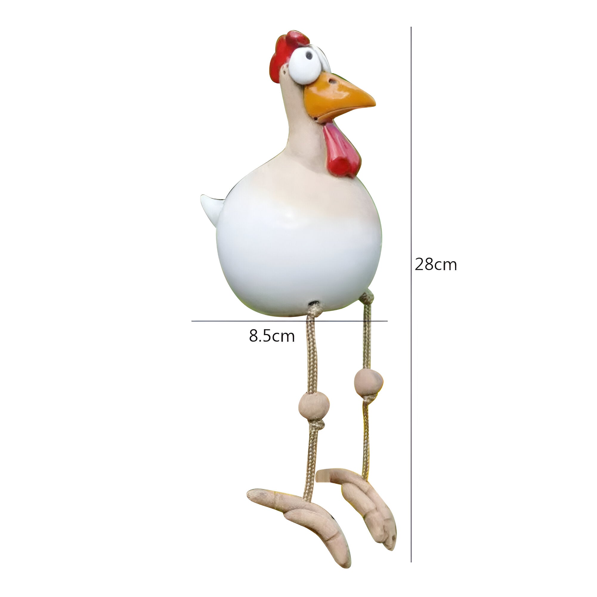 whimsical big eyed rooster garden statue weatherproof resin