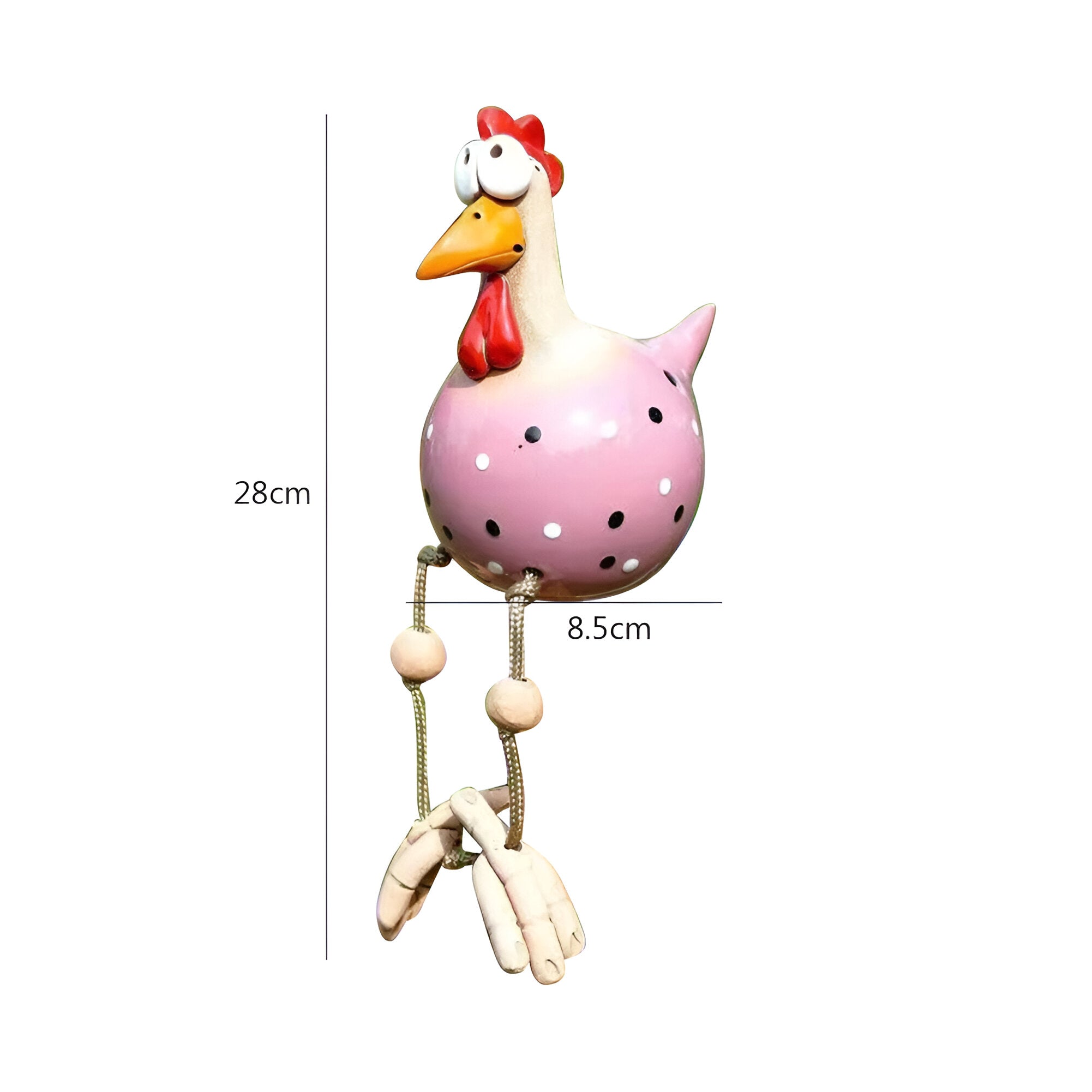 whimsical big eyed rooster garden statue weatherproof resin