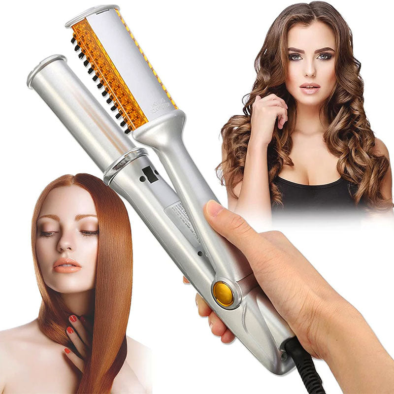 pro 3 in 1 2 way rotating curling iron hair brush