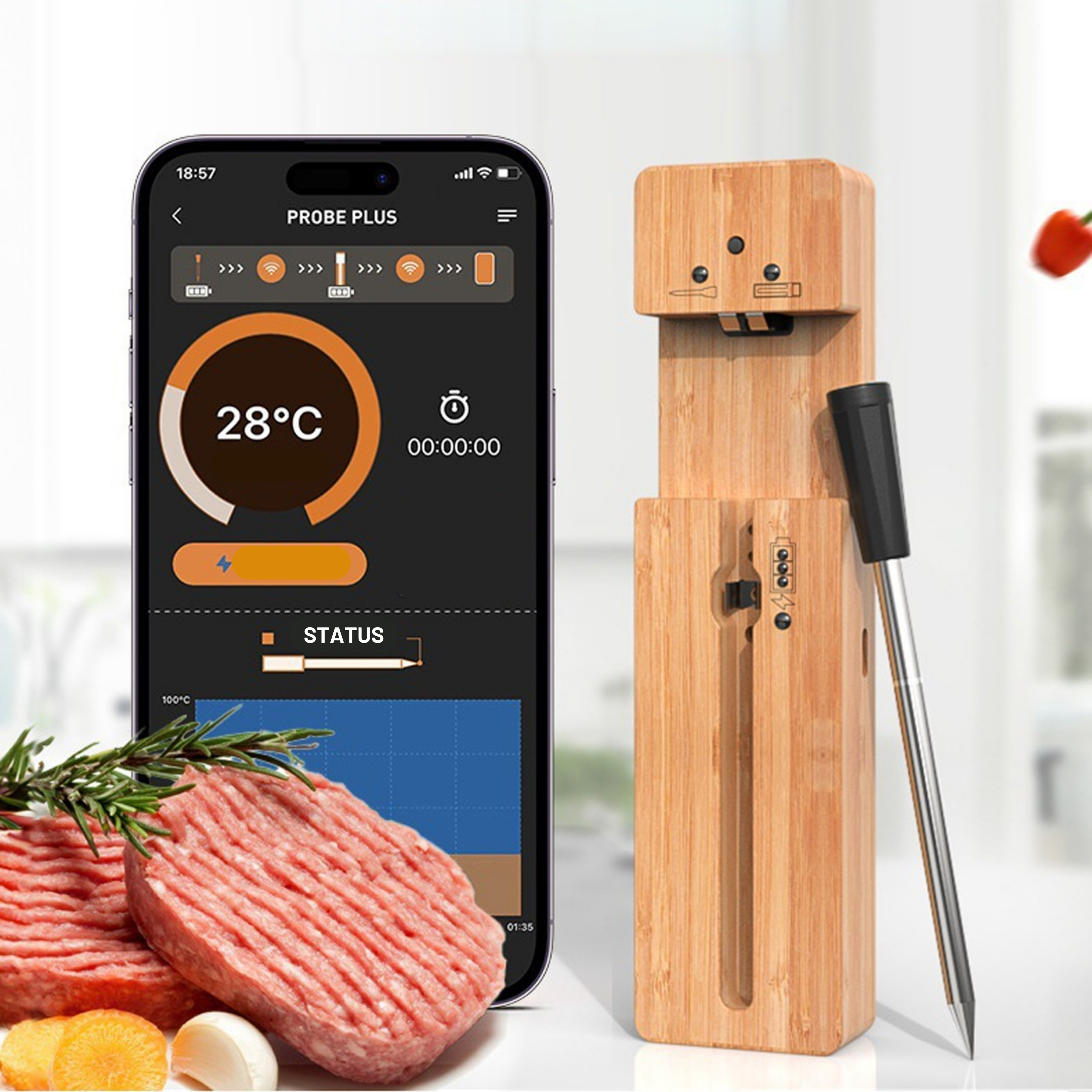 wireless meat thermometer perfect for steaks bbq fish turkey