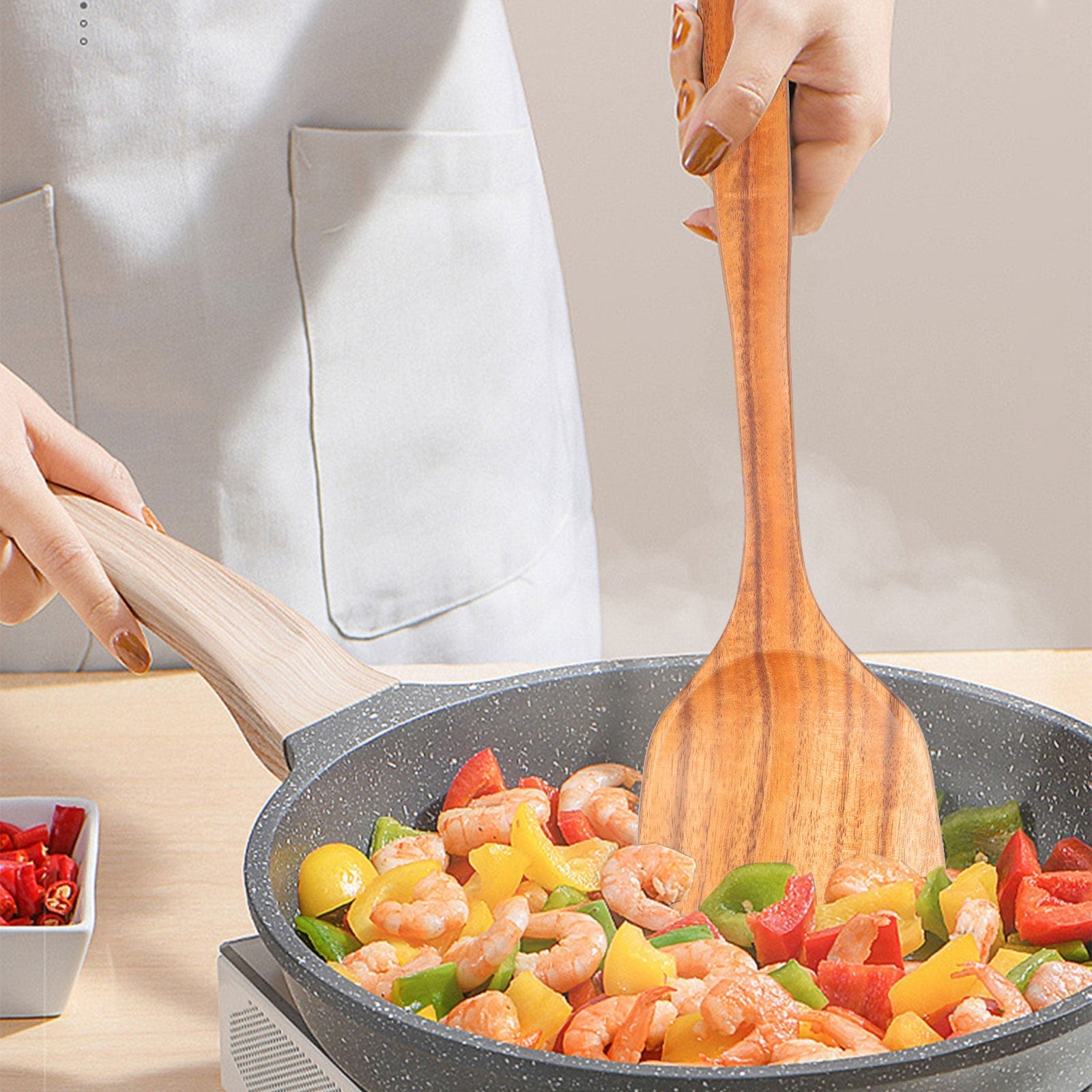 natural wood tableware kitchen tool set