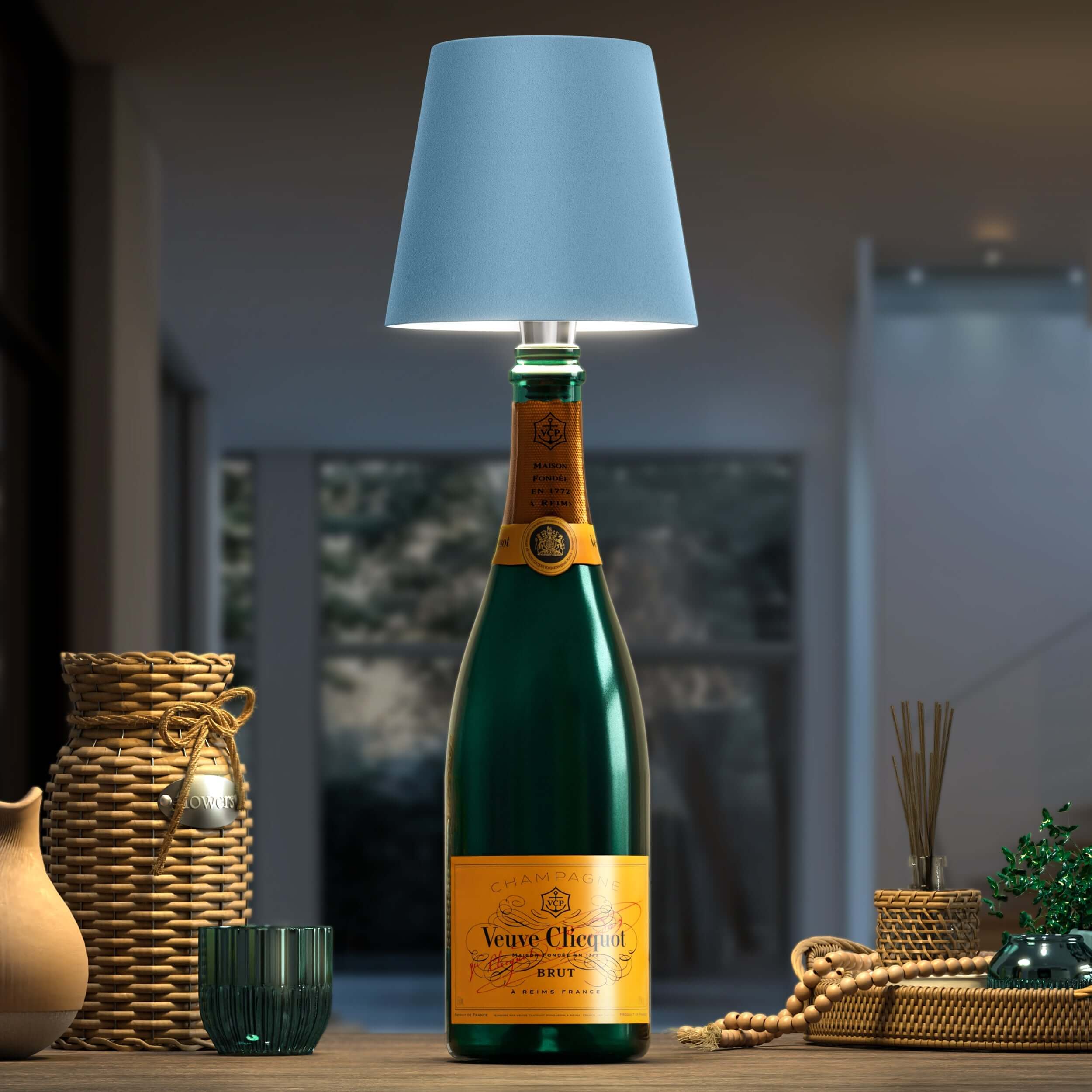 ecoglow stylish led bottle lamp sustainable home decor