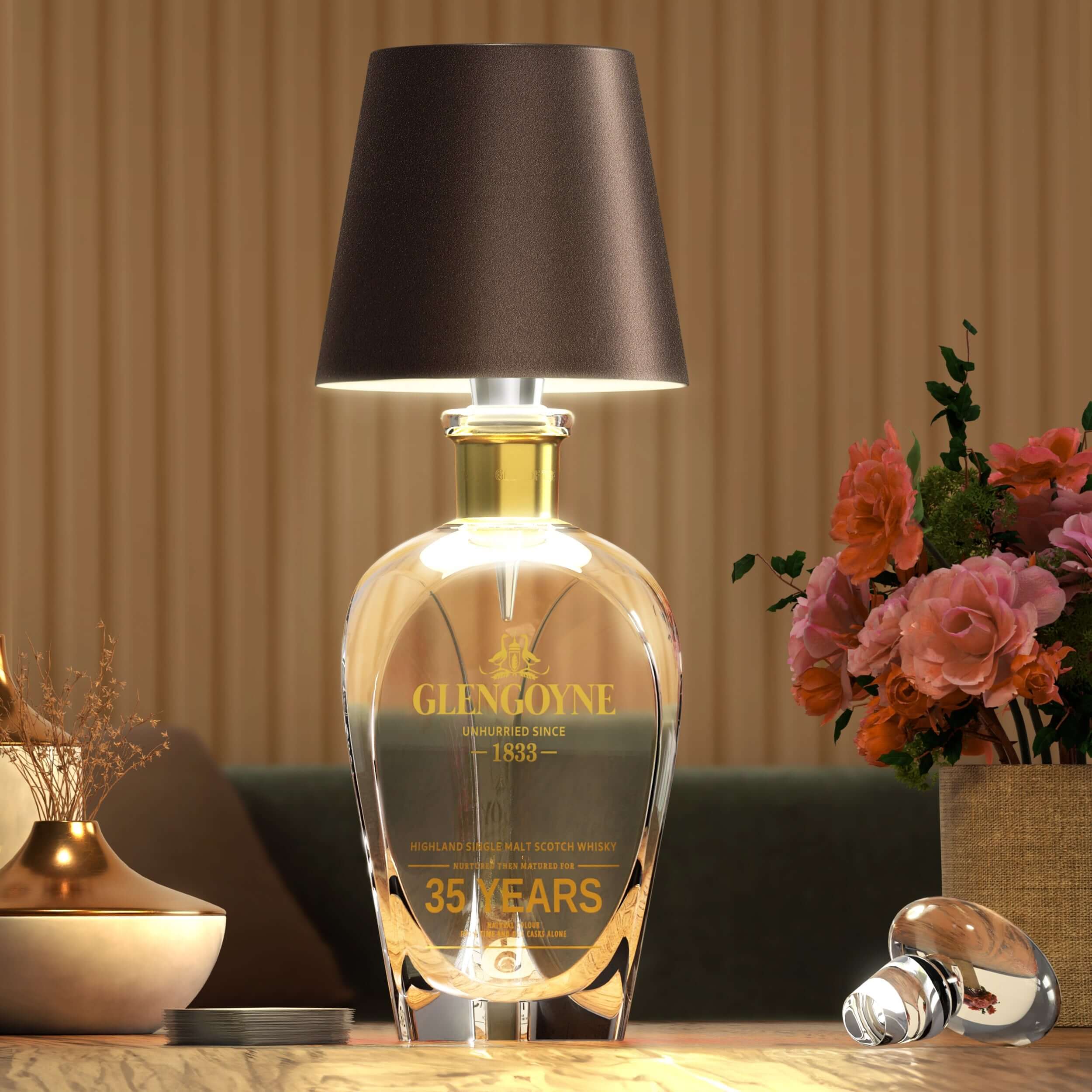 ecoglow stylish led bottle lamp sustainable home decor