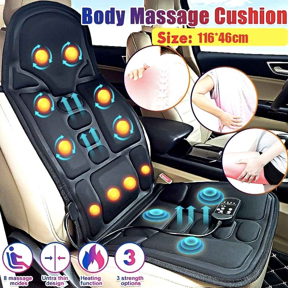 8 mode heated massage chair pad back neck full body relaxation