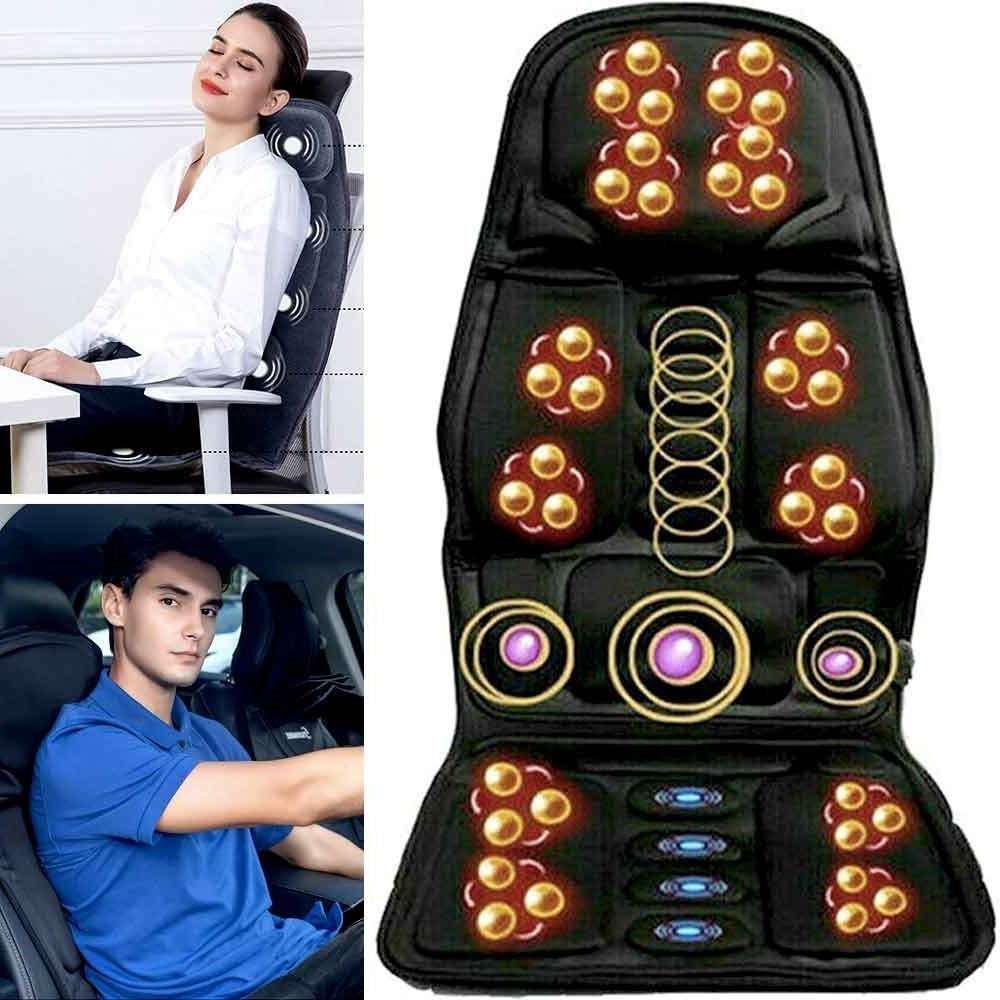 8 mode heated massage chair pad back neck full body relaxation