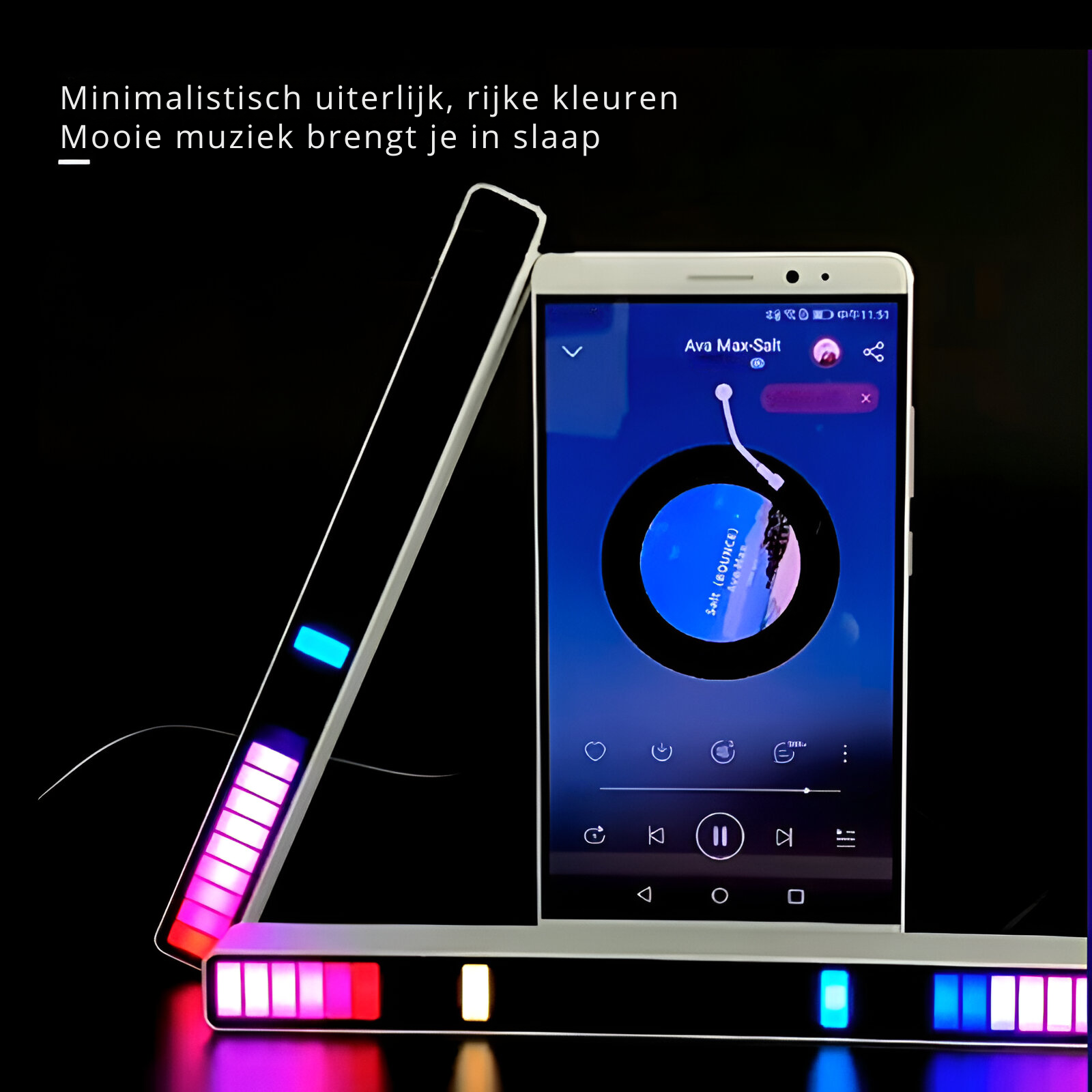 smart sound activated rgb light bar music sync led lighting