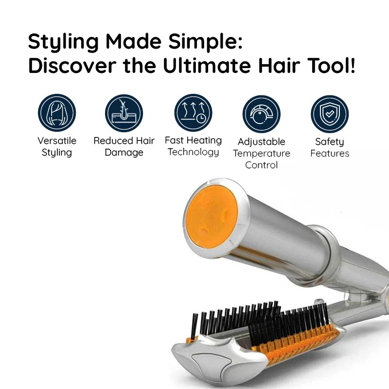 pro 3 in 1 2 way rotating curling iron hair brush