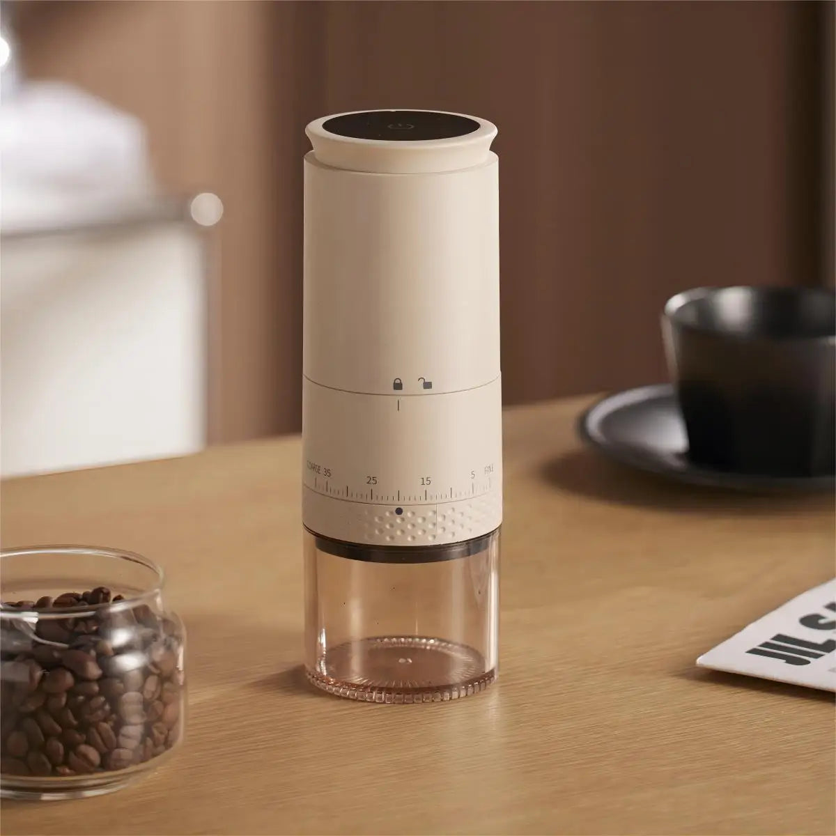 1500mah usb c rechargeable electric coffee grinder burr mill