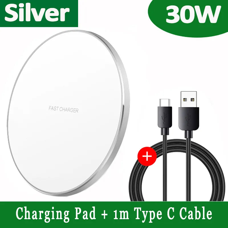 30w fast wireless charging pad usb c magsafe charger iphone samsung an
