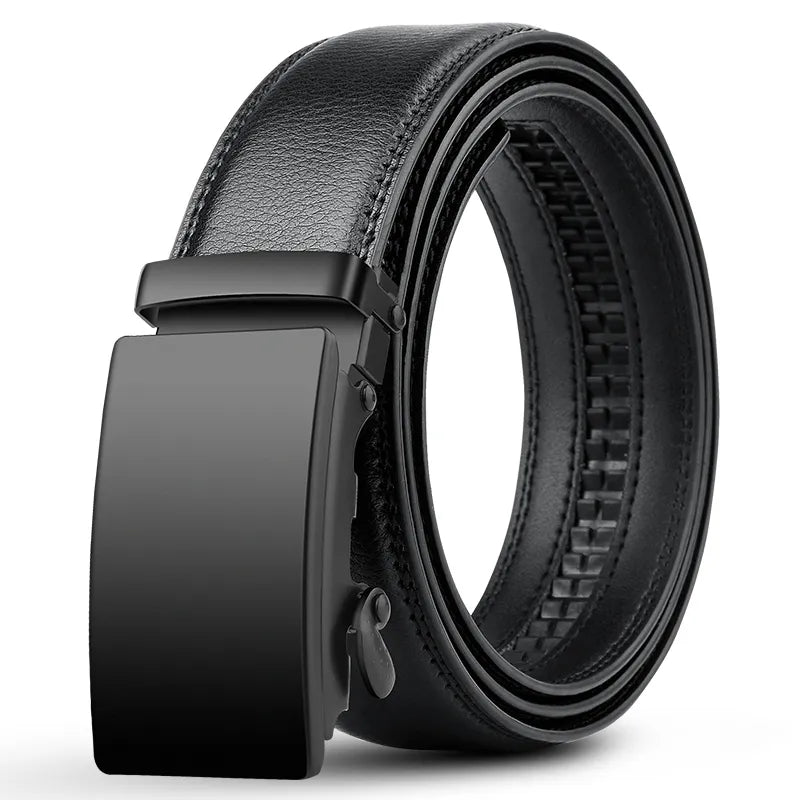 premium pu leather luxury automatic buckle belt men