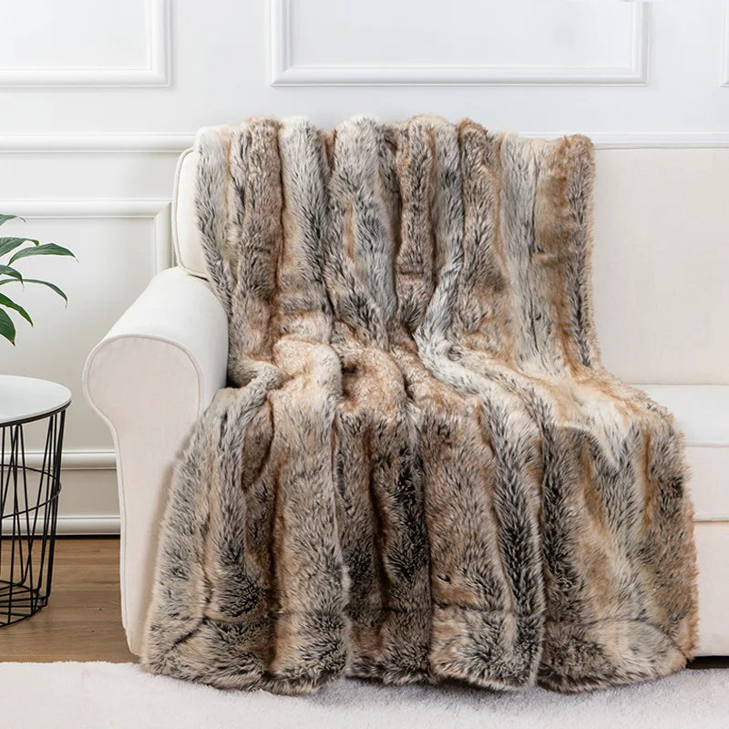 luxurious mink faux fur throw blanket soft cozy elegant