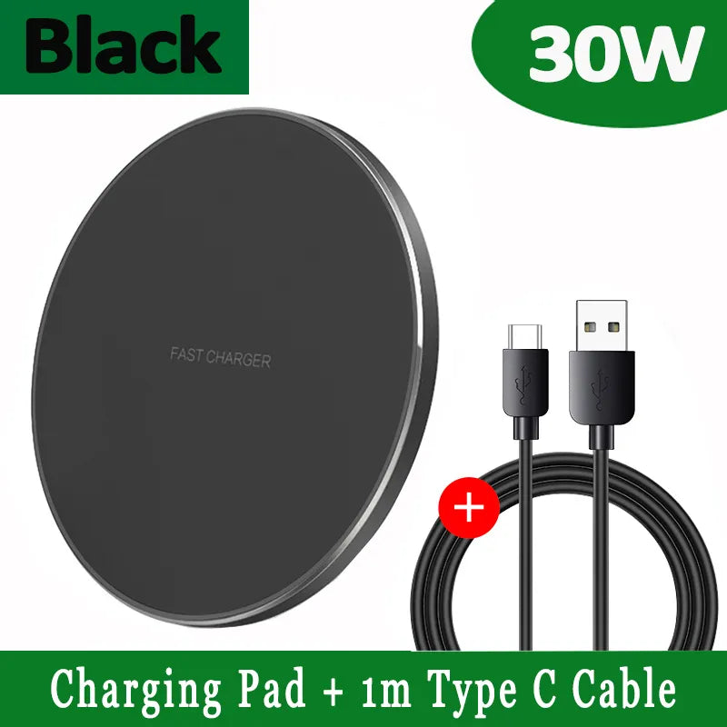 30w fast wireless charging pad usb c magsafe charger iphone samsung an