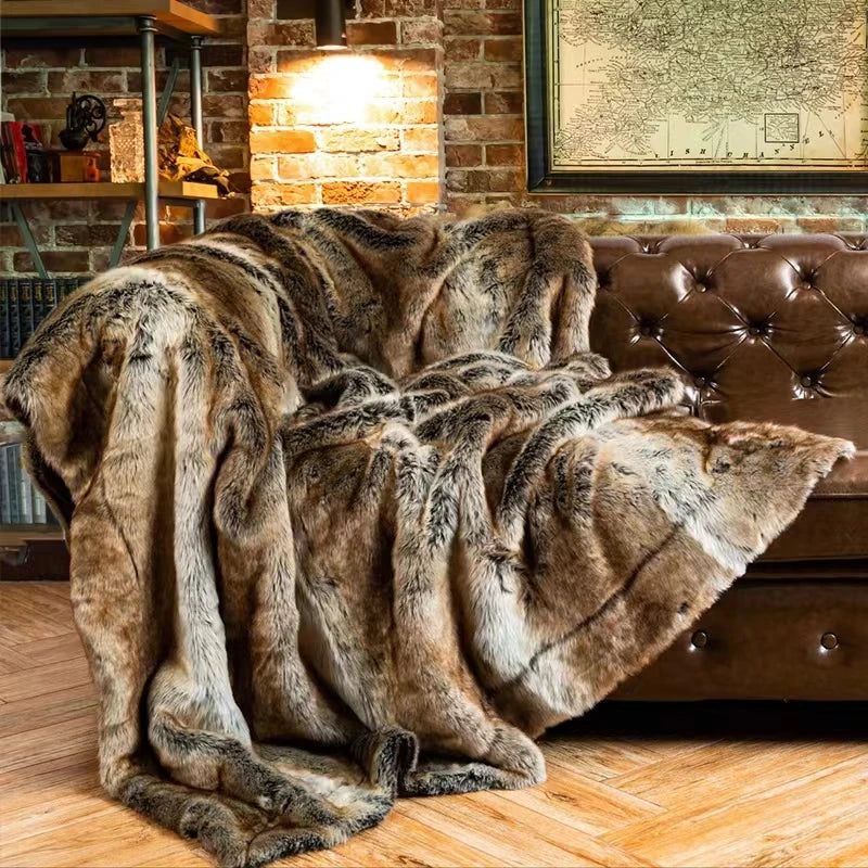 luxurious mink faux fur throw blanket soft cozy elegant
