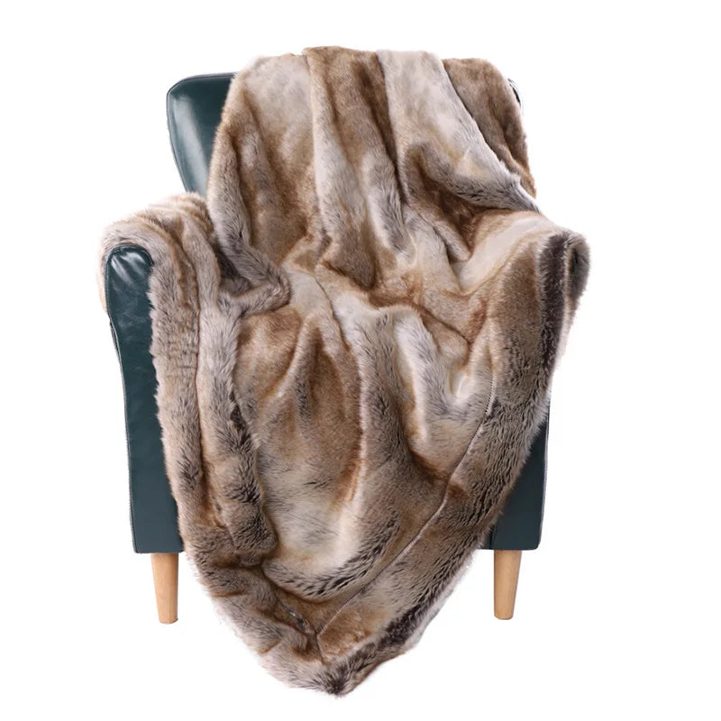luxurious mink faux fur throw blanket soft cozy elegant