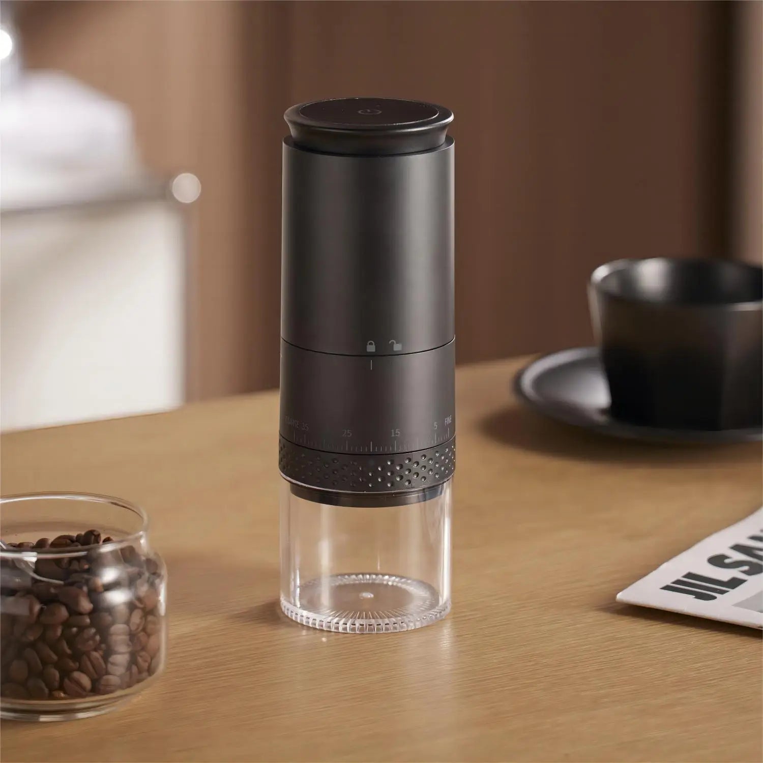 1500mah usb c rechargeable electric coffee grinder burr mill