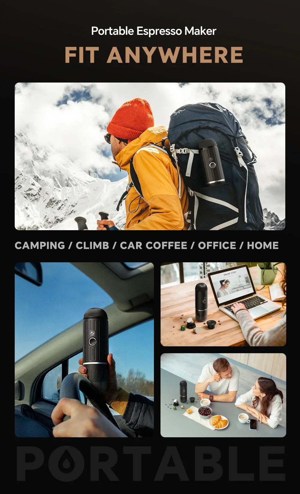 self heating portable electric espresso maker usb c coffee