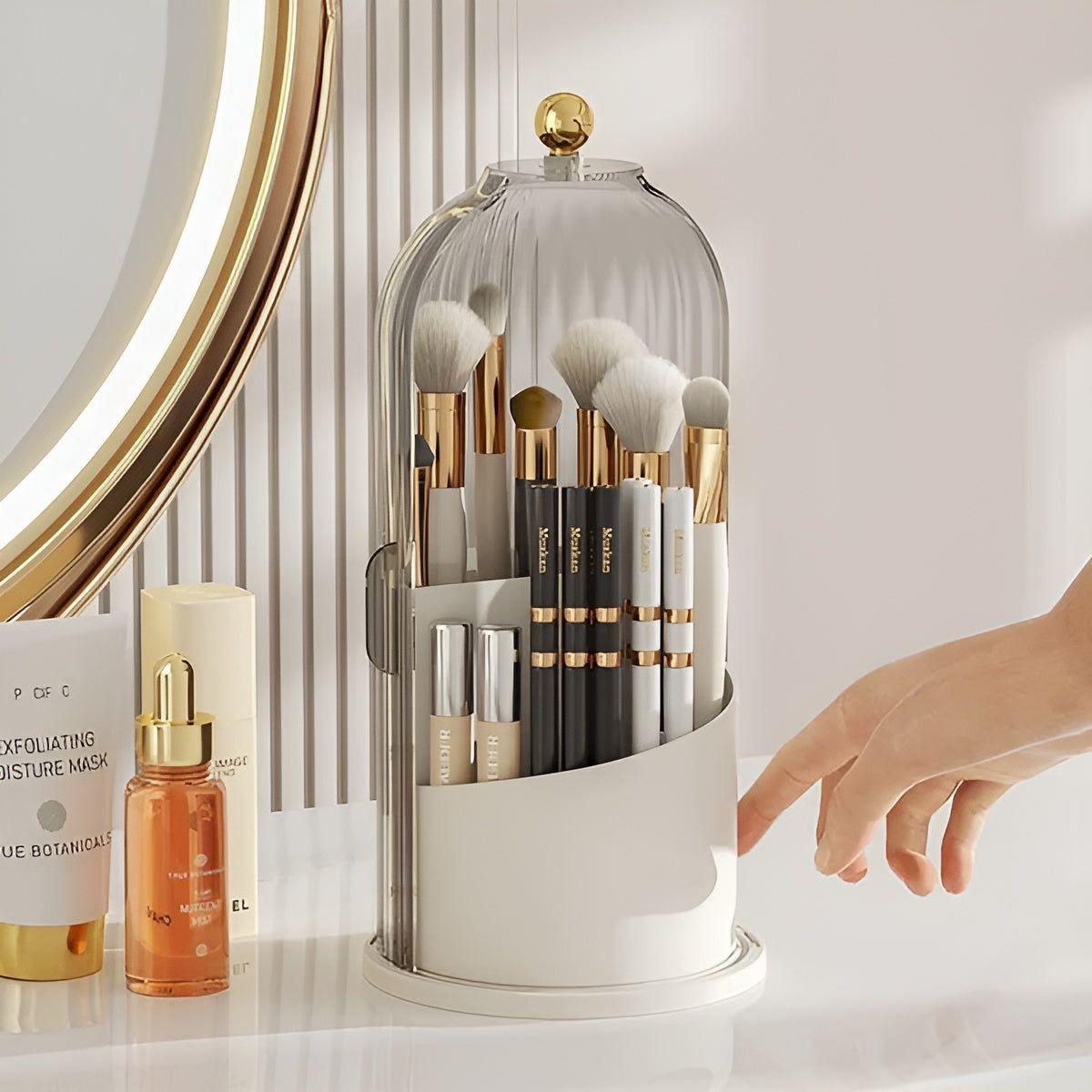 beauty spinmate 360 rotating makeup brush holder organizer